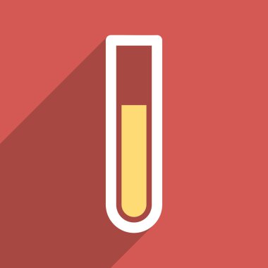 Test tüp düz Longshadow kare simgesi