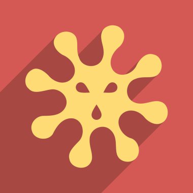 Virus Flat Longshadow Square Icon