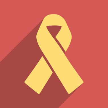 Solidarity Ribbon Flat Longshadow Square Icon