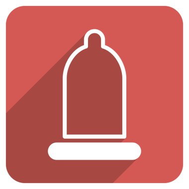 Uzun gölge ile kare simgesi koruyucu düz yuvarlak