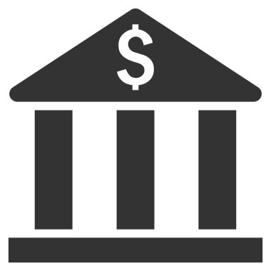 Banka Binası düz vektör simgesi