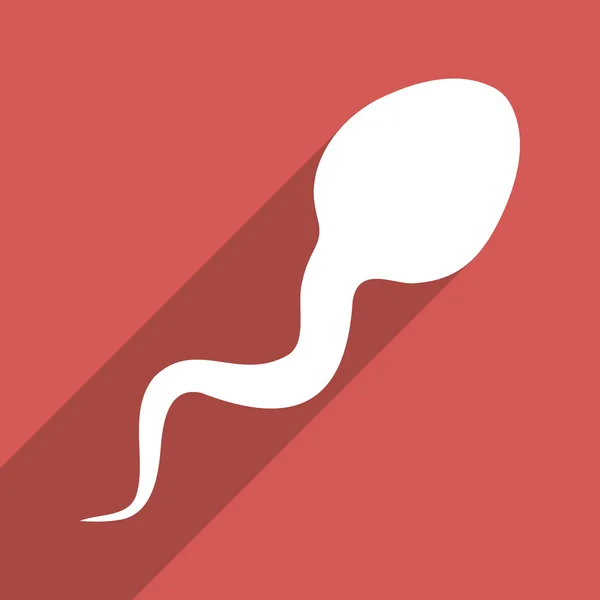 Spermie platt Longshadow Square ikon — Stock vektor