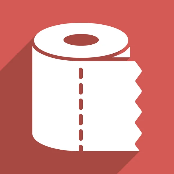 Toilet papier Roll Flat Longshadow vierkant pictogram — Stockvector