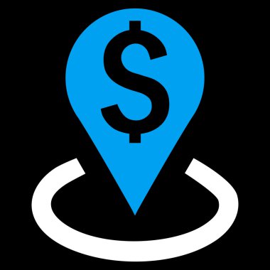 Banka yer düz vektör simgesi