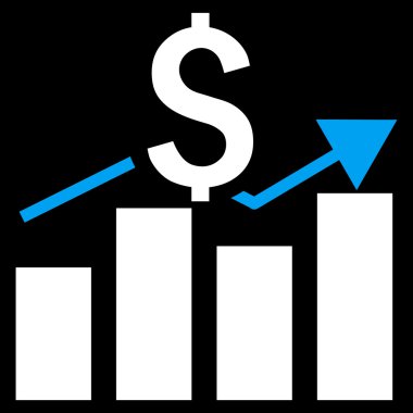Satış çubuk grafiği düz vektör simgesi