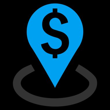 Banka yer düz vektör simgesi