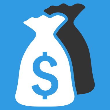 Para çantaları düz vektör simgesi