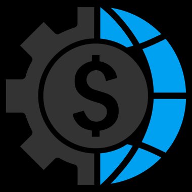 Dünya Sanayi mali düz vektör simgesi