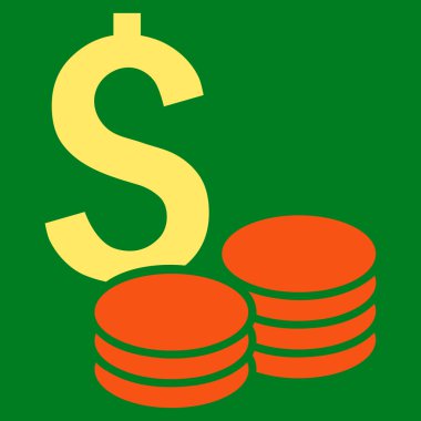 Doları nakit düz vektör simgesi