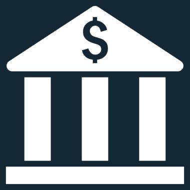 Banka Binası düz vektör simgesi