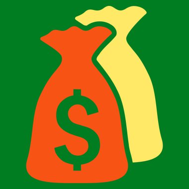 Para çantaları düz vektör simgesi