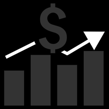 Satış çubuk grafiği düz vektör simgesi