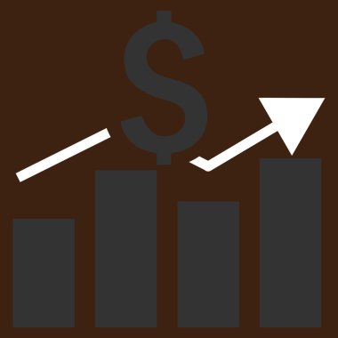 Satış çubuk grafiği düz vektör simgesi
