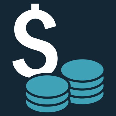 Doları nakit düz vektör simgesi