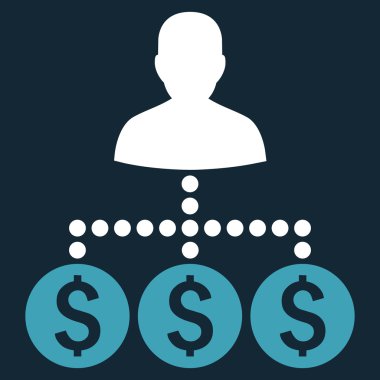 Para toplayıcı düz vektör simgesi