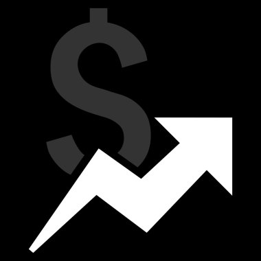 Doları büyüme düz vektör simgesi