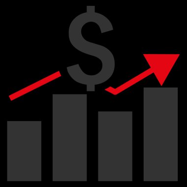 Satış çubuk grafiği düz vektör simgesi