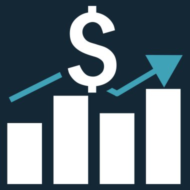 Satış çubuk grafiği düz vektör simgesi