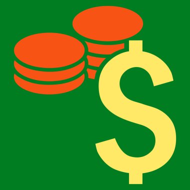 Dolar paraları düz vektör simgesi