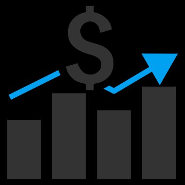 Satış çubuk grafiği düz vektör simgesi