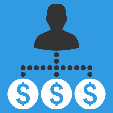 Para toplayıcı düz vektör simgesi