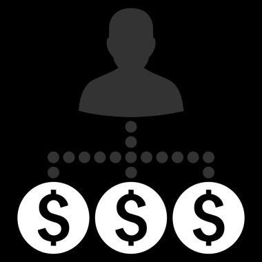 Para toplayıcı düz vektör simgesi