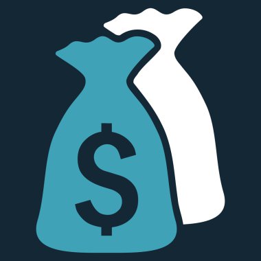 Para çantaları düz vektör simgesi