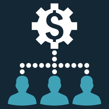 Endüstriyel banka müşterilerine vektör simge düz