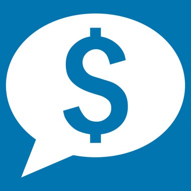 Banka ileti düz vektör simgesi