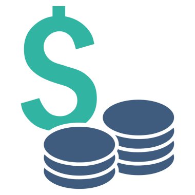 Doları nakit düz vektör simgesi