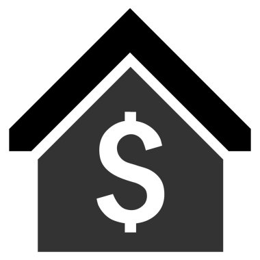 Kredi Mortgage düz vektör simgesi