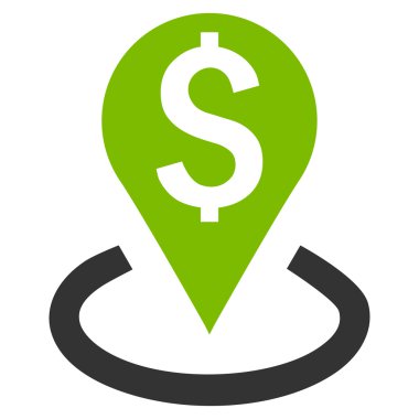 Banka yer düz vektör simgesi