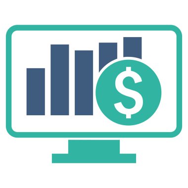 Borsa düz vektör simge izleme