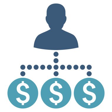 Para toplayıcı düz vektör simgesi