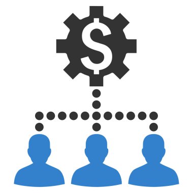 Endüstriyel banka müşterilerine vektör simge düz