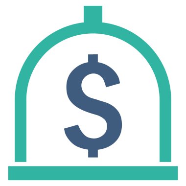 Doları mevduat düz vektör simgesi