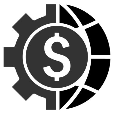 Dünya Sanayi mali düz vektör simgesi