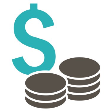 Doları nakit düz vektör simgesi