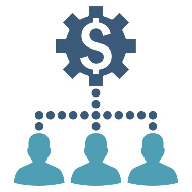 Endüstriyel banka müşterilerine vektör simge düz