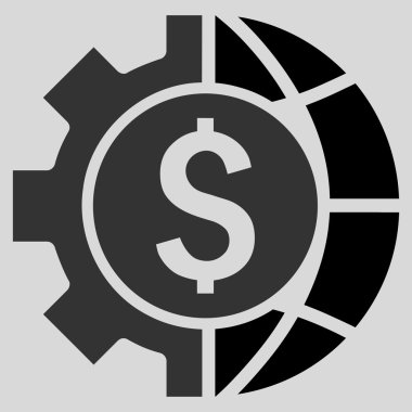 Dünya Sanayi mali düz vektör simgesi