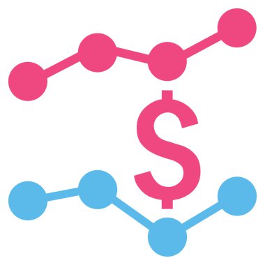 Finansal eğilimleri düz vektör simgesi