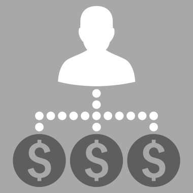 Para toplayıcı düz vektör simgesi