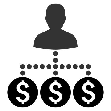 Para toplayıcı düz vektör simgesi