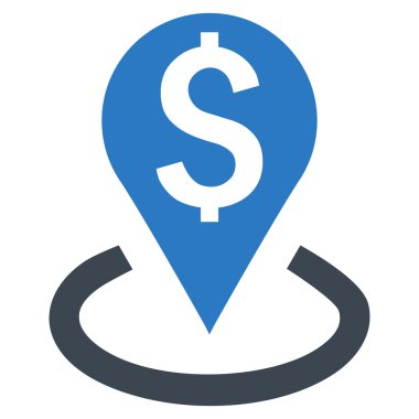 Banka yer düz vektör simgesi