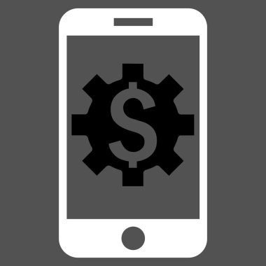 Mobil banka Kur düz vektör simgesi