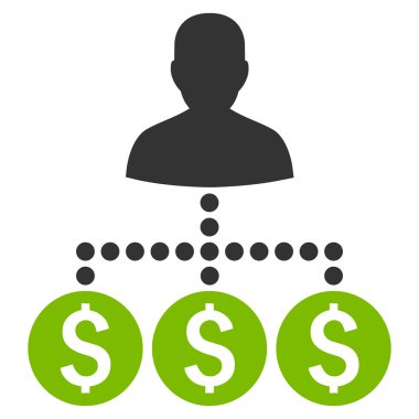 Para toplayıcı düz vektör simgesi