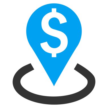 Banka yer düz vektör simgesi