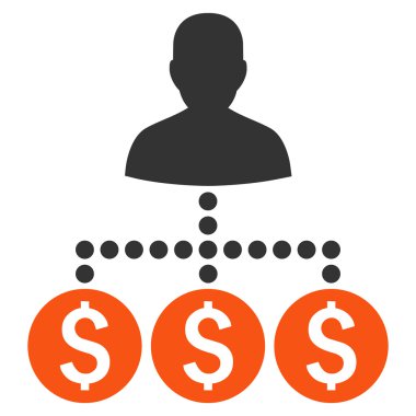 Para toplayıcı düz vektör simgesi