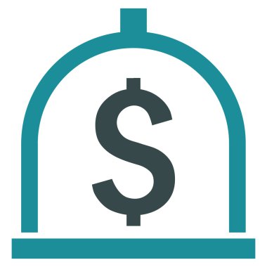 Doları mevduat düz vektör simgesi