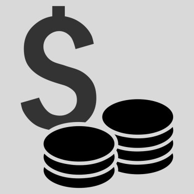 Doları nakit düz vektör simgesi